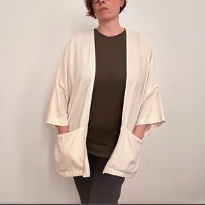 Cream Open Front Cardigan